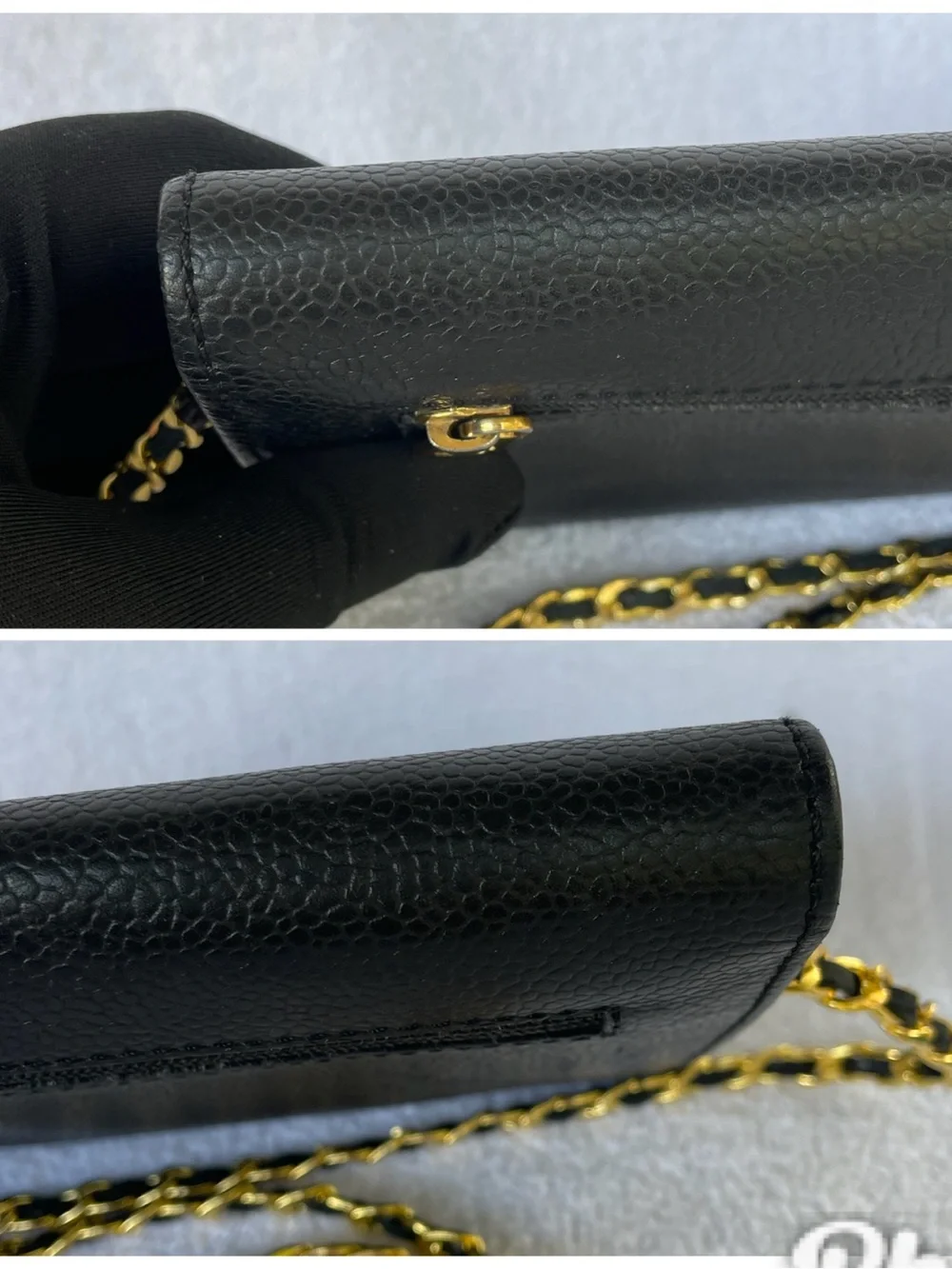 🖤AUTH. CHANEL  BLACK CAVIAR LONG WALLET WITH GOLD TONE HARDWARE.